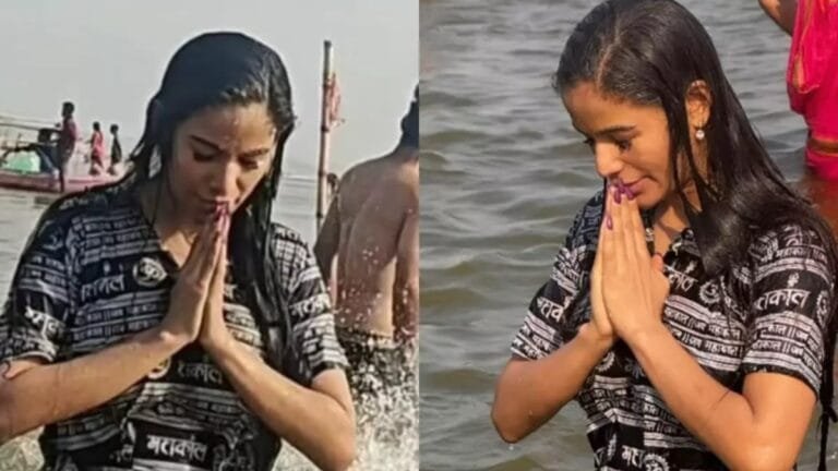 Mahakumbh में Poonam Pandey की आध्यात्मिक यात्रा, श्रद्धालुओं के साथ गंगा स्नान किया