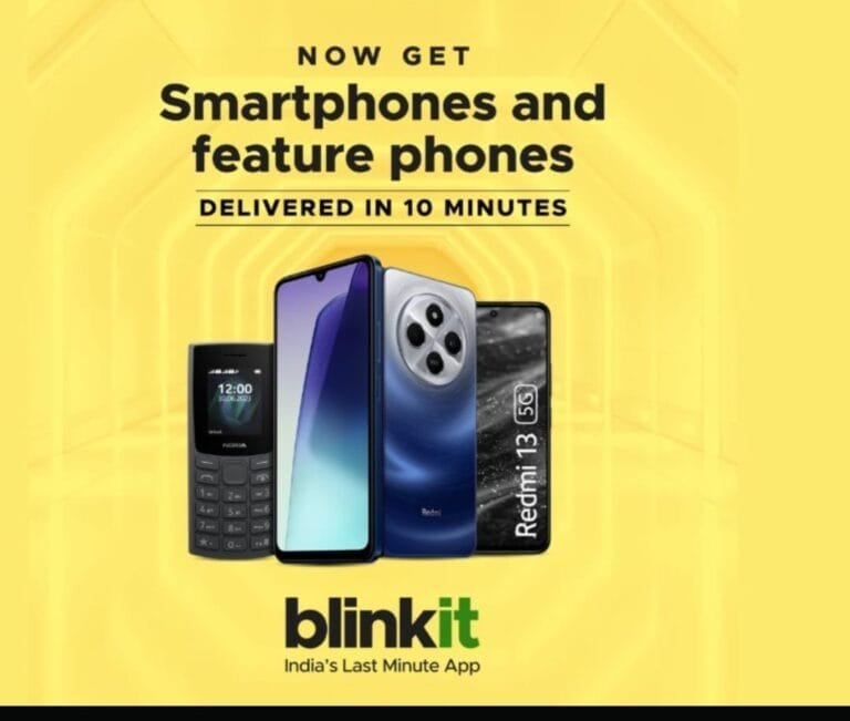 Blinkit ने प्रमुख शहरों में स्मार्टफोन और फीचर फोन के लिए 10 मिनट की डिलीवरी सुविधा का विस्तार किया
