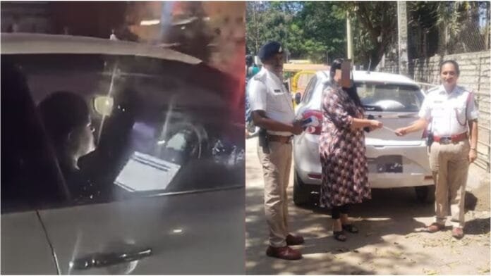 Bengaluru में महिला ने कार चलाते हुए किया लैपटॉप पर काम, ट्रैफिक पुलिस ने ठोका जुर्माना