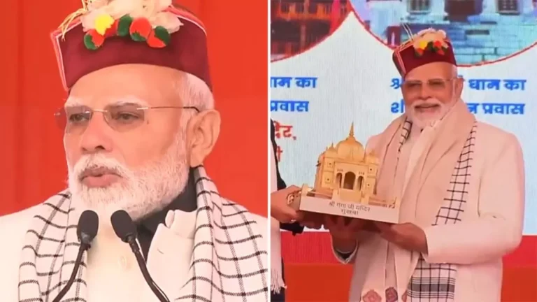 प्रधानमंत्री मोदी ने मुखवा में तीर्थ पुरोहितों के परिधान में दिखाई दिए;सिर पर टोपी और पहाड़ी कपड़े पहन भारतीय संस्कृति को बढ़ावा दिया