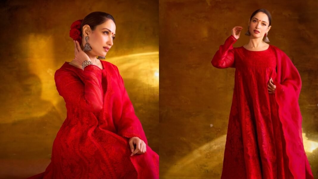 Tamannaah Bhatia का देसी तड़का! सिंदूरी अनारकली में ढाया कहर, फैंस बोले – उफ्फ तेरी अदा!