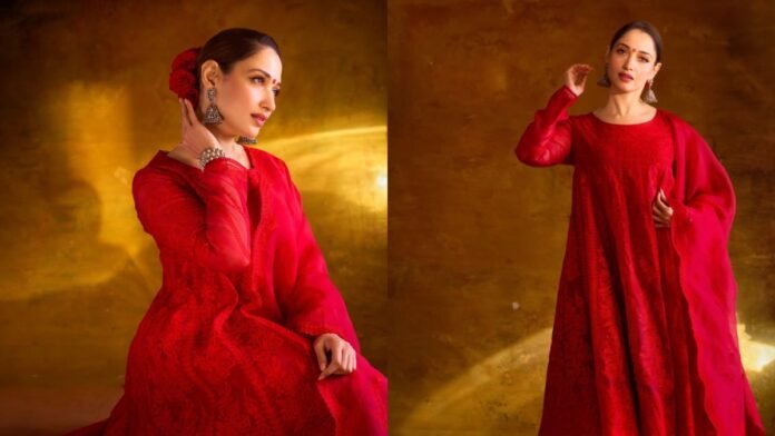 Tamannaah Bhatia का देसी तड़का! सिंदूरी अनारकली में ढाया कहर, फैंस बोले – उफ्फ तेरी अदा!