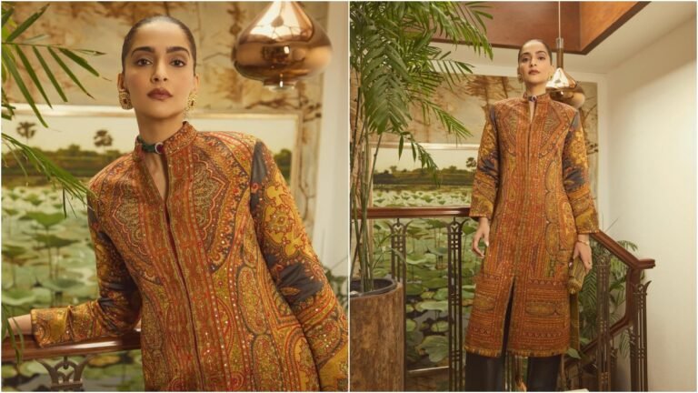 सोनम कपूर का रॉयल एयरपोर्ट लुक कश्मीरी कोट में छाईं