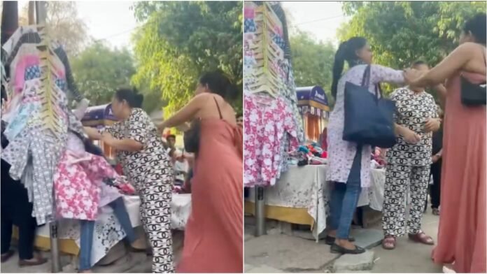 कपड़े के लिए दो महिलाओं में मारपीट, Sarojini Nagar Market में हंगामा