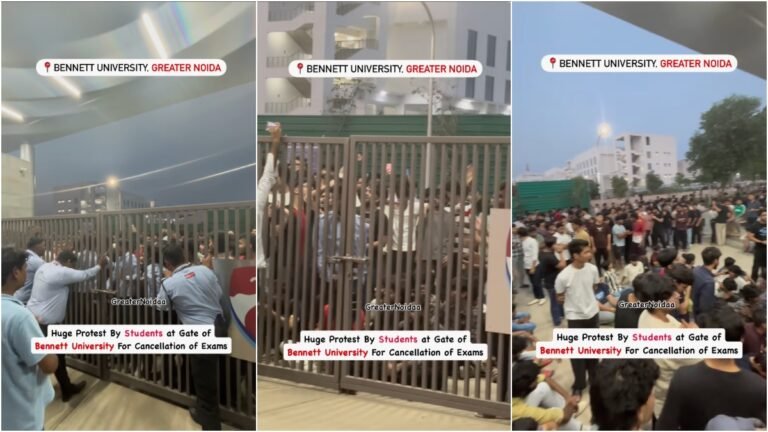 Bennett University में छात्रों का जोरदार प्रदर्शन, ऑनलाइन परीक्षा की मांग से गूंज उठा परिसर