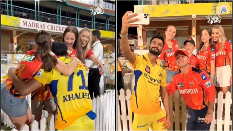 चेन्नई सुपर किंग्स (CSK) की प्लेऑफ में उम्मीदें खत्म, Khalil Ahmed और Ricky Poting के परिवार का खास मिलन