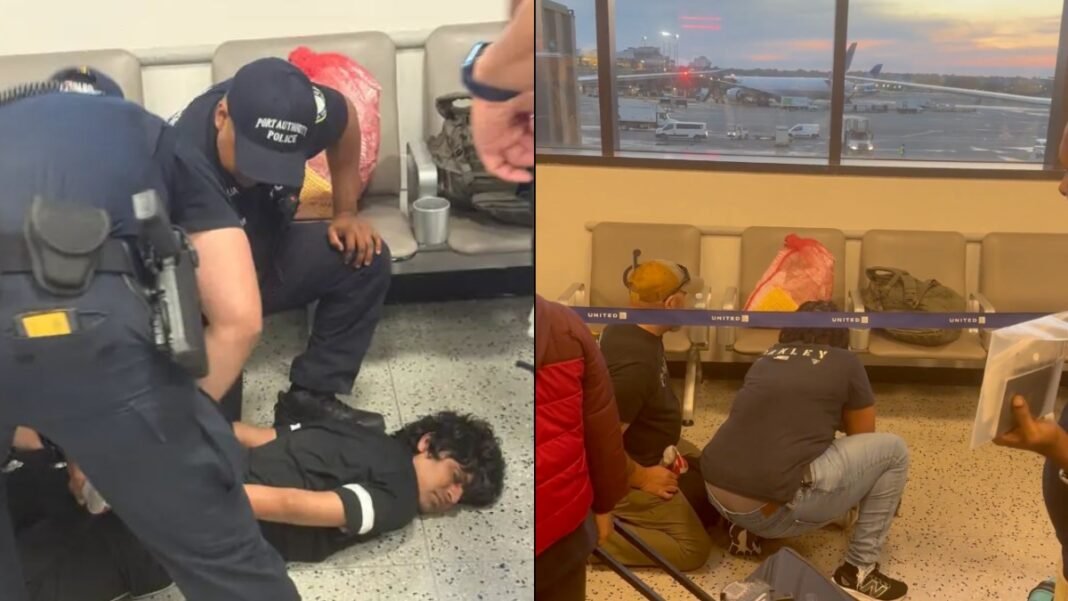America में Indians Students को ज़मीन पर घसीटा, गर्दन दबाई, हथकड़ी पहनाई, Airport पर शर्मनाक बर्ताव America में Indians Students को ज़मीन पर घसीटा, गर्दन दबाई, हथकड़ी पहनाई, Airport पर शर्मनाक बर्ताव का वीडियो वायरल