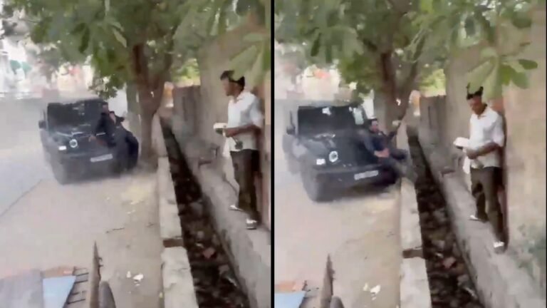 Noida में थार सवार की दहशत फैलाने वाली दबंगई, घायल युवक को टक्कर मार नाली में गिराया